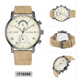 Buy Shop Tommy Hilfiger Kane White Dial Beige Leather Strap Watch for Men - 1710399 USA Online