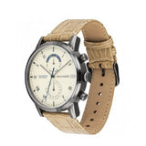 Buy Shop Tommy Hilfiger Kane White Dial Beige Leather Strap Watch for Men - 1710399 USA Online