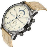 Buy Shop Tommy Hilfiger Kane White Dial Beige Leather Strap Watch for Men - 1710399 USA Online