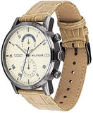 Buy Shop Tommy Hilfiger Kane White Dial Beige Leather Strap Watch for Men - 1710399 USA Online