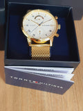 Buy Shop Tommy Hilfiger Kane White Dial Gold Mesh Bracelet Watch for Men - 1710403 USA Online