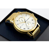 Buy Shop Tommy Hilfiger Kane White Dial Gold Mesh Bracelet Watch for Men - 1710403 USA Online