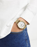 Buy Shop Tommy Hilfiger Kane White Dial Gold Mesh Bracelet Watch for Men - 1710403 USA Online