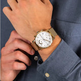 Buy Shop Tommy Hilfiger Kane White Dial Gold Mesh Bracelet Watch for Men - 1710403 USA Online