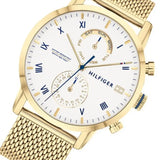 Buy Shop Tommy Hilfiger Kane White Dial Gold Mesh Bracelet Watch for Men - 1710403 USA Online