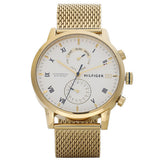 Buy Shop Tommy Hilfiger Kane White Dial Gold Mesh Bracelet Watch for Men - 1710403 USA Online