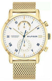 Buy Shop Tommy Hilfiger Kane White Dial Gold Mesh Bracelet Watch for Men - 1710403 USA Online