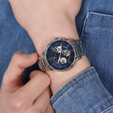 Buy Shop Tommy Hilfiger Keagan Blue Dial Silver Steel Strap Watch for Men - 1791293 USA Online