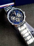 Buy Shop Tommy Hilfiger Keagan Blue Dial Silver Steel Strap Watch for Men - 1791293 USA Online