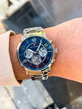 Buy Shop Tommy Hilfiger Keagan Blue Dial Silver Steel Strap Watch for Men - 1791293 USA Online