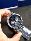 Buy Shop Tommy Hilfiger Keagan Blue Dial Silver Steel Strap Watch for Men - 1791293 USA Online