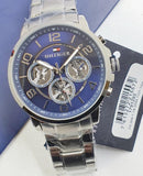 Buy Shop Tommy Hilfiger Keagan Blue Dial Silver Steel Strap Watch for Men - 1791293 USA Online