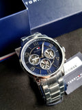 Buy Shop Tommy Hilfiger Keagan Blue Dial Silver Steel Strap Watch for Men - 1791293 USA Online