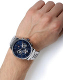 Buy Shop Tommy Hilfiger Keagan Blue Dial Silver Steel Strap Watch for Men - 1791293 USA Online