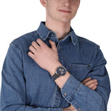 Buy Shop Tommy Hilfiger Keagan Blue Dial Silver Steel Strap Watch for Men - 1791293 USA Online
