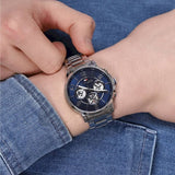Buy Shop Tommy Hilfiger Keagan Blue Dial Silver Steel Strap Watch for Men - 1791293 USA Online