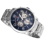 Buy Shop Tommy Hilfiger Keagan Blue Dial Silver Steel Strap Watch for Men - 1791293 USA Online