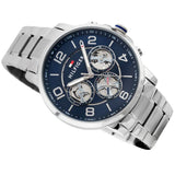 Buy Shop Tommy Hilfiger Keagan Blue Dial Silver Steel Strap Watch for Men - 1791293 USA Online