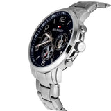 Buy Shop Tommy Hilfiger Keagan Blue Dial Silver Steel Strap Watch for Men - 1791293 USA Online