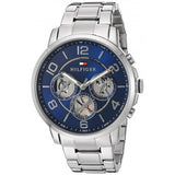 Buy Shop Tommy Hilfiger Keagan Blue Dial Silver Steel Strap Watch for Men - 1791293 USA Online