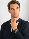 Buy Shop Tommy Hilfiger Keagan Chronograph Blue Dial Brown Leather Strap Watch for Men - 1791290 USA Online
