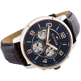 Buy Shop Tommy Hilfiger Keagan Chronograph Blue Dial Brown Leather Strap Watch for Men - 1791290 USA Online
