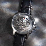 Buy Shop Tommy Hilfiger Keagan Quartz Grey Dial Black Leather Strap Watch for Men - 1791289 USA Online