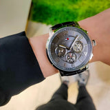 Buy Shop Tommy Hilfiger Keagan Quartz Grey Dial Black Leather Strap Watch for Men - 1791289 USA Online