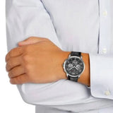 Buy Shop Tommy Hilfiger Keagan Quartz Grey Dial Black Leather Strap Watch for Men - 1791289 USA Online