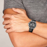 Buy Shop Tommy Hilfiger Keagan Quartz Grey Dial Black Leather Strap Watch for Men - 1791289 USA Online