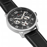 Buy Shop Tommy Hilfiger Keagan Quartz Grey Dial Black Leather Strap Watch for Men - 1791289 USA Online