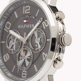 Buy Shop Tommy Hilfiger Keagan Quartz Grey Dial Black Leather Strap Watch for Men - 1791289 USA Online