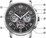 Buy Shop Tommy Hilfiger Keagan Quartz Grey Dial Black Leather Strap Watch for Men - 1791289 USA Online