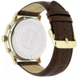 Buy Shop Tommy Hilfiger Keagan Quartz Silver Dial Brown Leather Strap Watch for Men - 1791291 USA Online