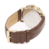 Buy Shop Tommy Hilfiger Keagan Quartz Silver Dial Brown Leather Strap Watch for Men - 1791291 USA Online