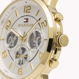 Buy Shop Tommy Hilfiger Keagan Quartz Silver Dial Brown Leather Strap Watch for Men - 1791291 USA Online