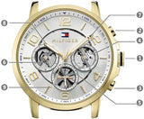 Buy Shop Tommy Hilfiger Keagan Quartz Silver Dial Brown Leather Strap Watch for Men - 1791291 USA Online