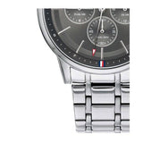 Buy Shop Tommy Hilfiger Kyle Chronograph Grey Dial Silver Steel Strap Watch for Men - 1791632 USA Online
