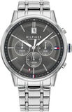 Buy Shop Tommy Hilfiger Kyle Chronograph Grey Dial Silver Steel Strap Watch for Men - 1791632 USA Online