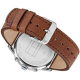 Buy Shop Tommy Hilfiger Kyle Multifunction Blue Dial Brown Leather Strap Watch for Men - 1791629 USA Online