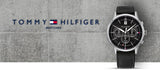 Buy Shop Tommy Hilfiger Kyle Quartz Black Dial Black Leather Strap Watch for Men - 1791630 USA Online