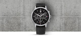 Buy Shop Tommy Hilfiger Kyle Quartz Black Dial Black Leather Strap Watch for Men - 1791630 USA Online