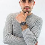 Buy Shop Tommy Hilfiger Kyle Quartz Black Dial Black Leather Strap Watch for Men - 1791630 USA Online