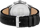 Buy Shop Tommy Hilfiger Kyle Quartz Black Dial Black Leather Strap Watch for Men - 1791630 USA Online
