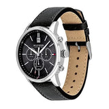Buy Shop Tommy Hilfiger Kyle Quartz Black Dial Black Leather Strap Watch for Men - 1791630 USA Online
