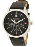 Buy Shop Tommy Hilfiger Kyle Quartz Black Dial Black Leather Strap Watch for Men - 1791630 USA Online