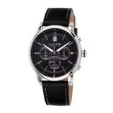 Buy Shop Tommy Hilfiger Kyle Quartz Black Dial Black Leather Strap Watch for Men - 1791630 USA Online