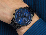 Buy Shop Tommy Hilfiger Kyle Quartz Blue Dial Black Steel Strap Watch for Men - 1791633 USA Online