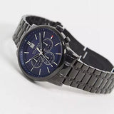 Buy Shop Tommy Hilfiger Kyle Quartz Blue Dial Black Steel Strap Watch for Men - 1791633 USA Online