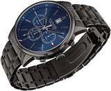 Buy Shop Tommy Hilfiger Kyle Quartz Blue Dial Black Steel Strap Watch for Men - 1791633 USA Online